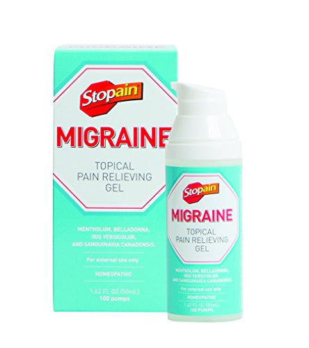 Stopain Migraine Topical Pain Relieving Gel, 1.62 Fluid Ounce - Mitigate Migraines